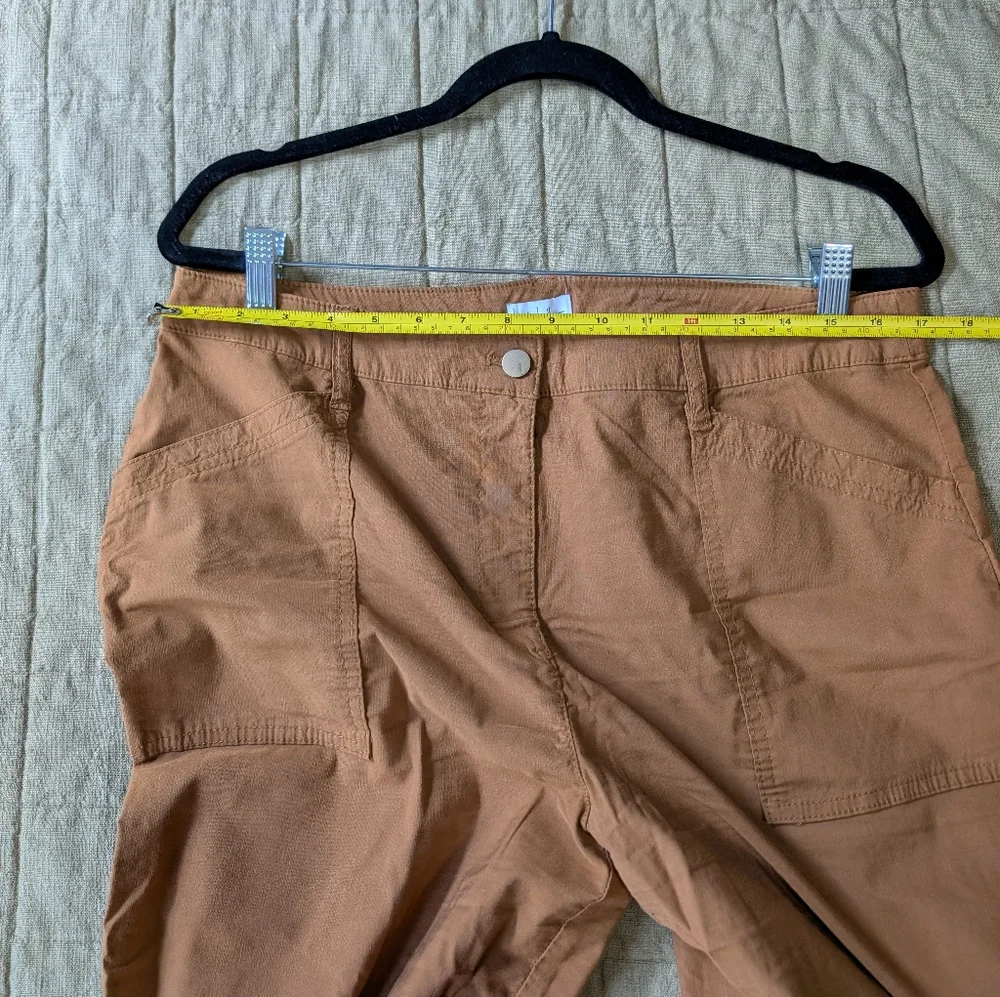 Yellow Cropped Wide Leg High Waist Pants Nicole Miller NY - Picture 3 of 6